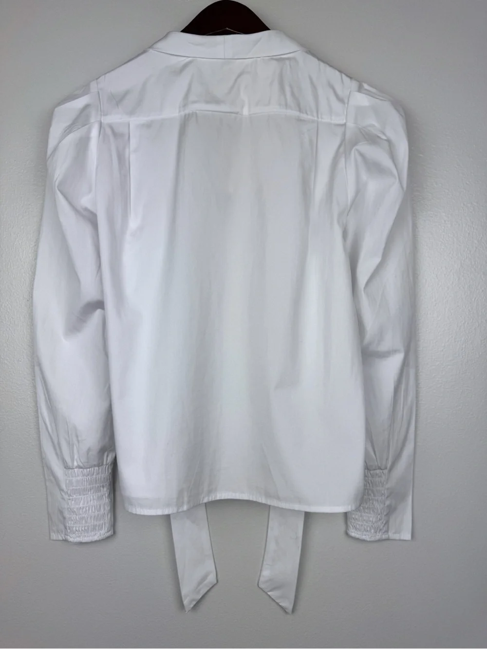 Madewell V-Neck Cotton Button Front Removeable Necktie Top White Size XS NWT